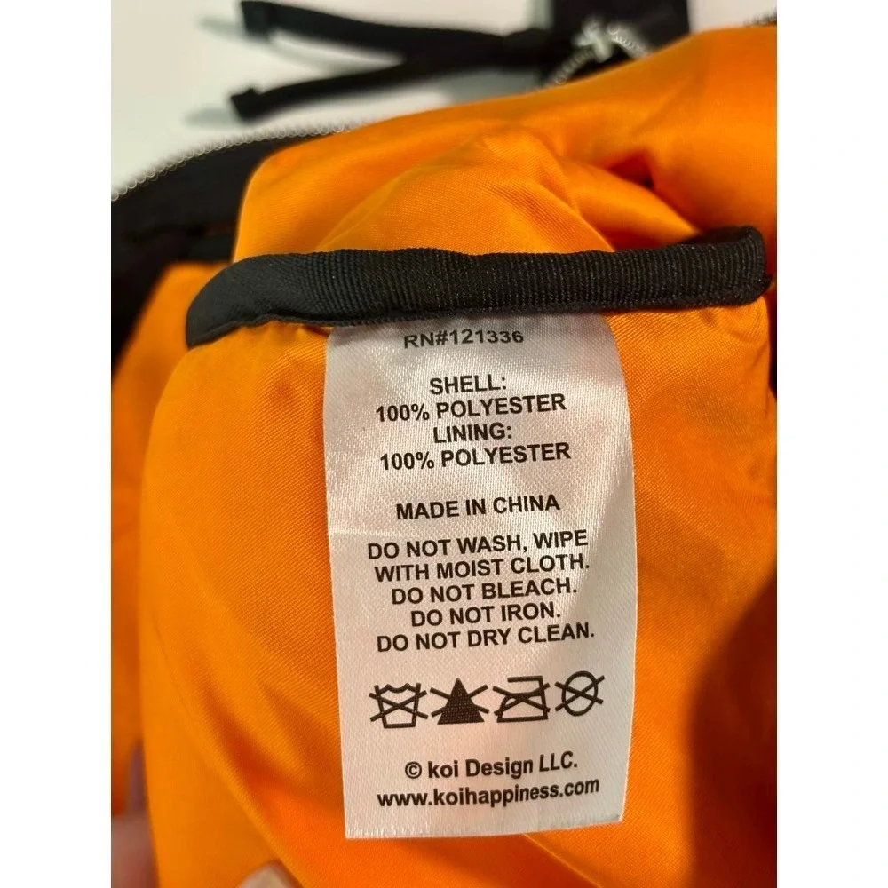 Koi Design A184 Backpack Black Orange Lining Medical Utility Bag Travel Gorpcore